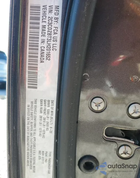 2020 Dodge Challenger R/T from USA, damaged, VIN 2C3CDZBT3LH201652